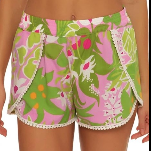 Trina Turk La Palma Pom Pom Shorts Green Multi SP NWT - Picture 1 of 7